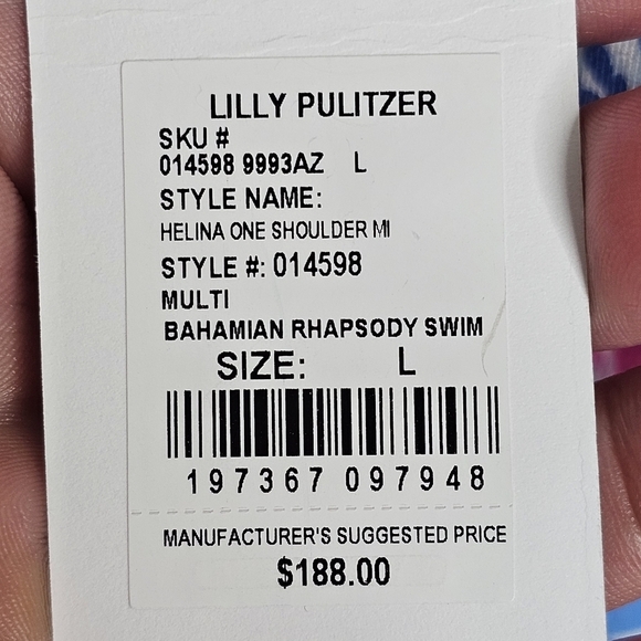 Lilly Pulitzer Helina One Shoulder Midi Dress Multi Bahamian Rhapsody - Picture 8 of 8